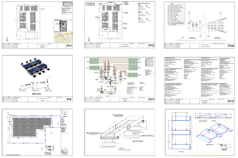 Solar PV Layout Design Drafting, Solar Residential ... sketchup home wiring diagrams 